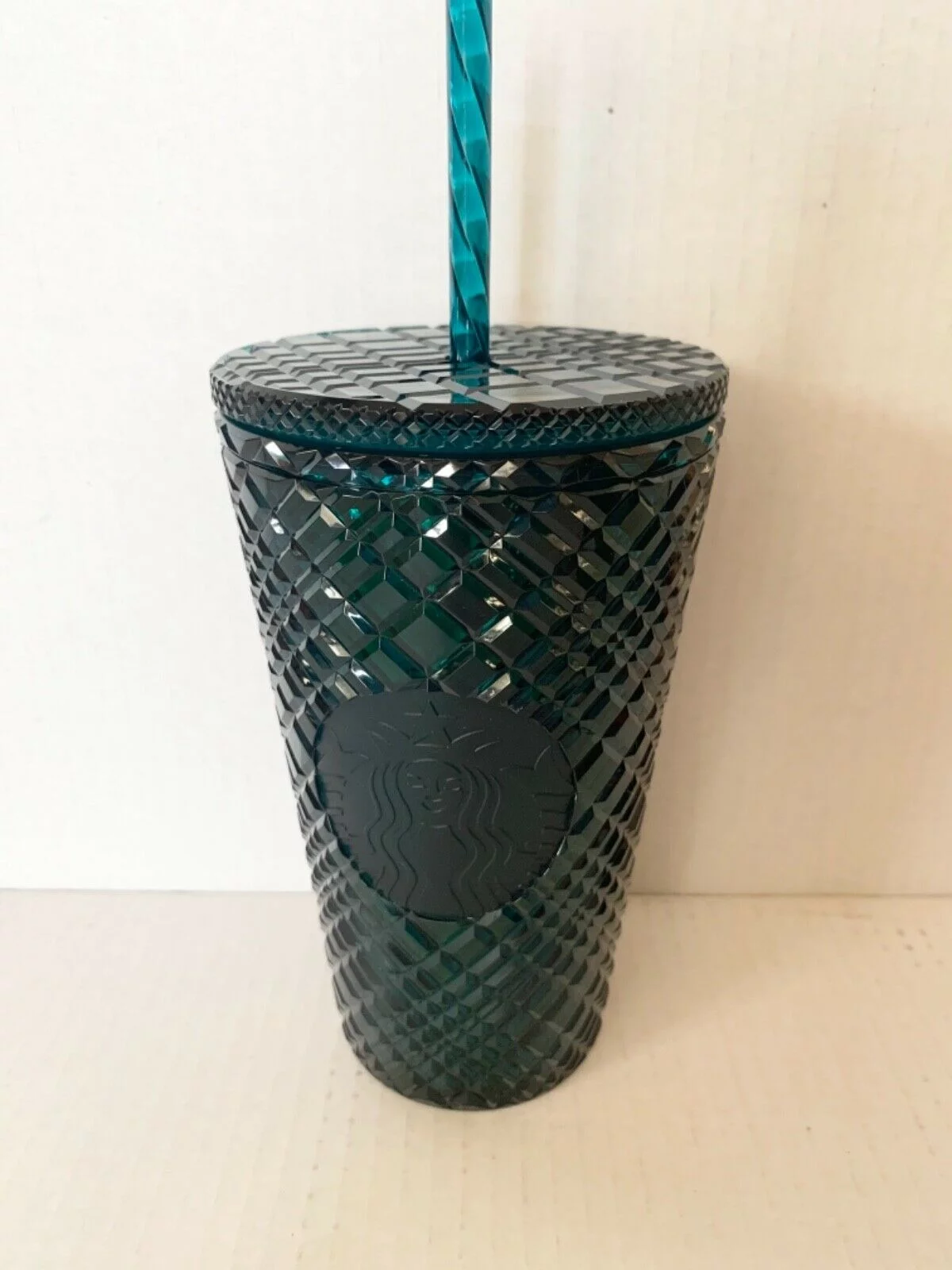 Starbucks 2021 Holiday Christmas Studded Dark Green Jeweled Tumbler Cold Cup, Grande 16 oz