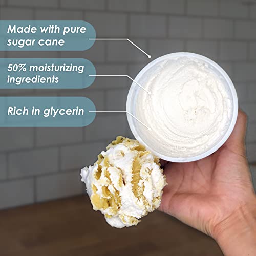 Primal Elements Sugar Scrub, Exfoliating Sugar Whip, Face and Body Cleanser, Moisturizer, Gingerbread, 10 oz Package