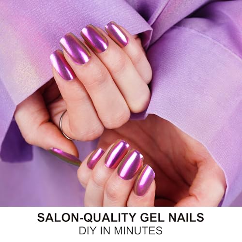 DANNI & TONI Semi Cured Gel Nail Strips Christmas Santa Claus Snowflakes Cat Eye Gel Nail Wraps 28 Stickers | Mistletoe Meow