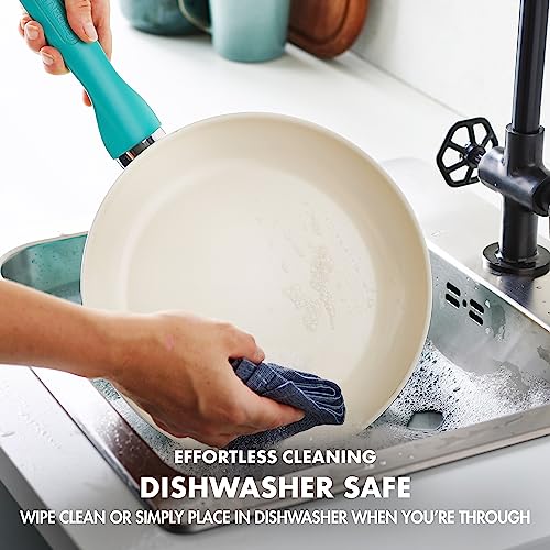 GreenPan Rio 16 Piece Cookware Pots and Pans Set, Hard Anodized Healthy Ceramic Nonstick PFAS-Free, Bakelite Handles, Frypans, Saucepan, Saute Pan, Stock Pot, Kitchen Tools, Dishwasher Safe, Black