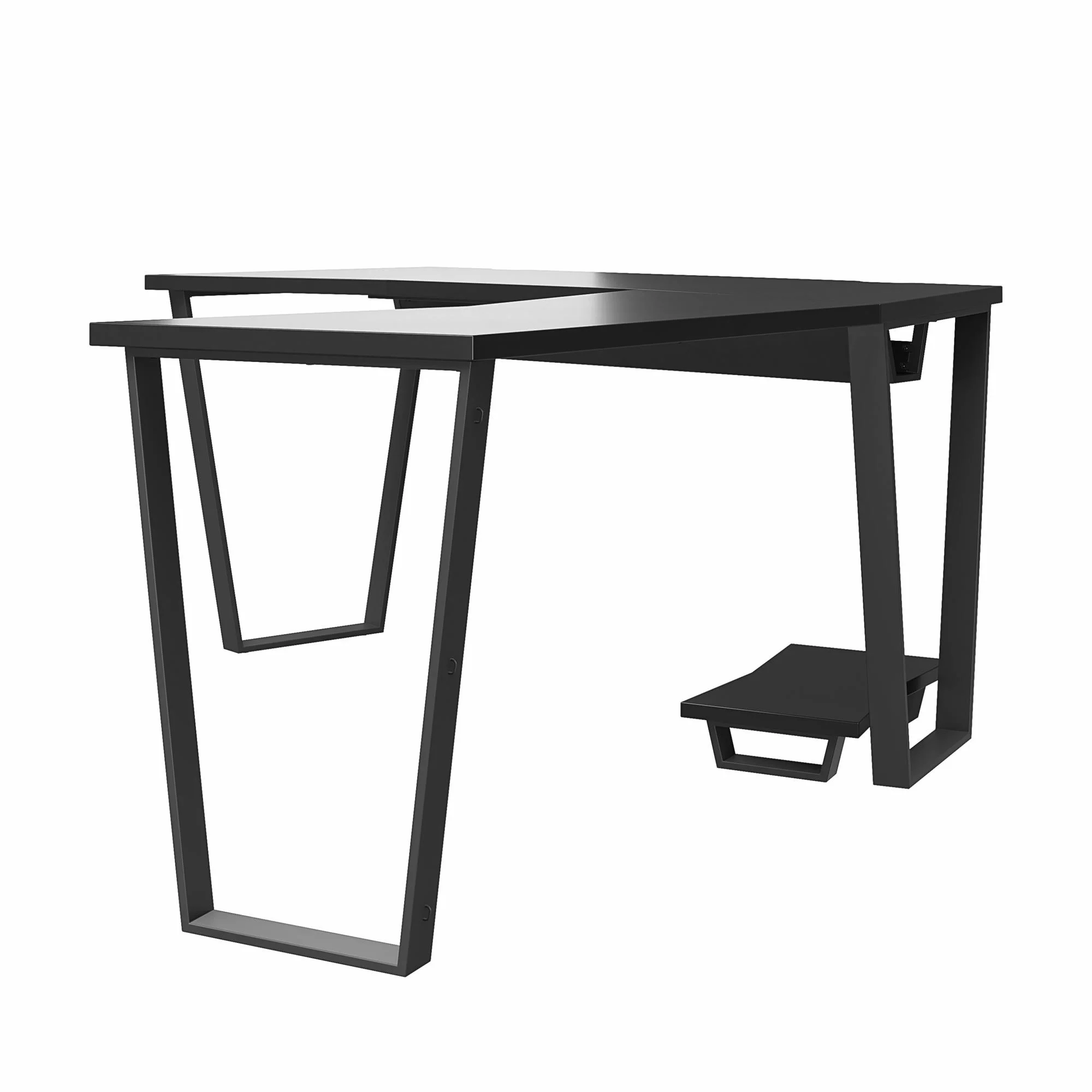 NTense Maxed Gaming L Desk with CPU Stand, Black