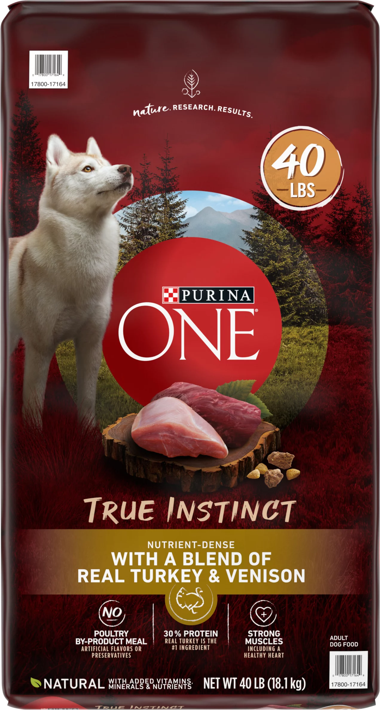 Purina ONE SmartBlend True Instinct With a Blend of Real Turkey & Venison Adult Premium Dog Food 40 lb. Bag