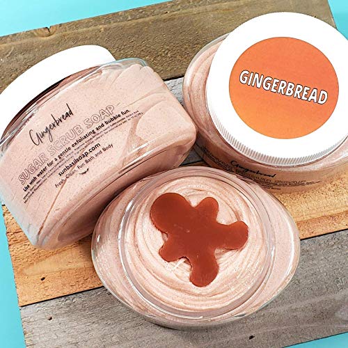 Gingerbread Whipped Sugar Scrub Soap. Holiday gifts. Christmas stocking stuffers. Body Polish