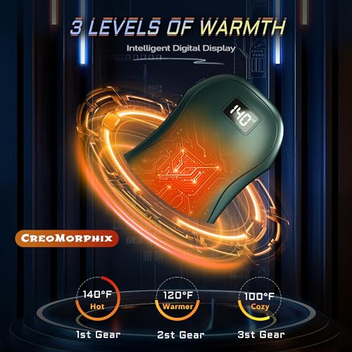 Rechargeable Hand Warmers 2 Pack, 12000mAh Electric Portable Smart Chips Hand Warmers Power Bank, Fast Instant Heating 3 Levels, Best Gifts for Outdoor, Hunting, Camping, Golf, Raynauds