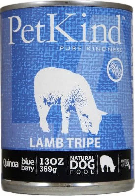 Petkind Grain-Free Lamb Tripe Recipe Wet Dog Food, 13 Oz Case of 12