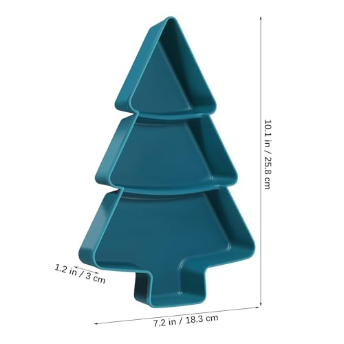 Christmas Tree Snack Tray Set of 3 - Red Green White Plastic Divided Serving Plates for Holiday Parties, Candy, Nuts, Fruits, And Appetizers, Christmas Tree Shaped Platters for Entertaining
