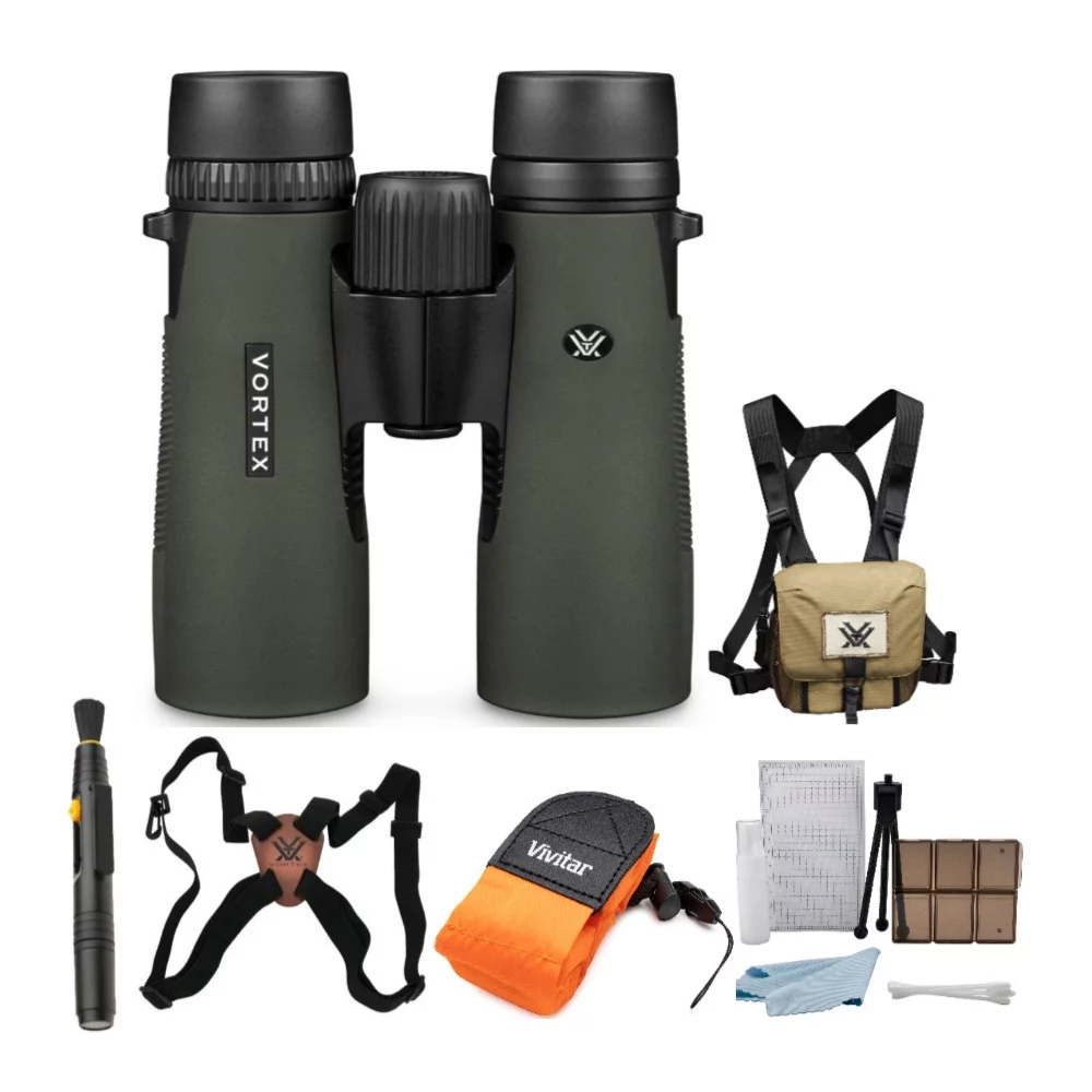 Vortex 10x42 Diamondback HD Binoculars with GlassPak + Harness and Accessory Kit