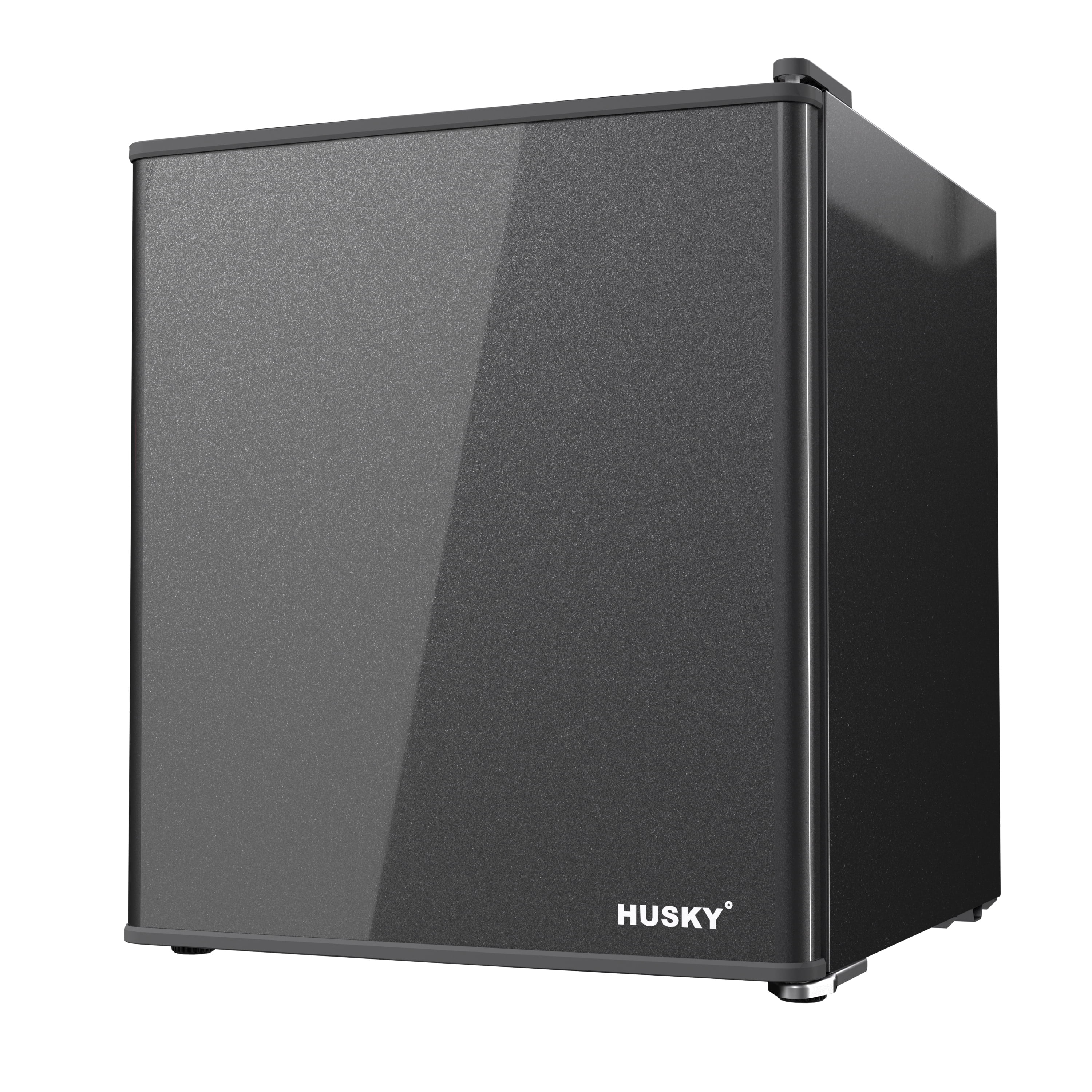 Husky 43L Reversible Solid Door Beverage Refrigerator 1.5 Cu. ft. Freestanding Mini Fridge in Black, New
