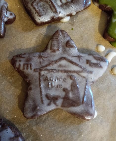 CHRISTMAS GIFTS EMBOSSING ROLLING PIN laser engraved with Christmas symbols CHRISTMAS GINGERBREAD COOKIES