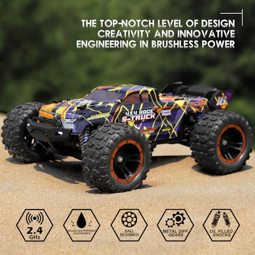 HAIBOXING 16890SA 1/16 Scale 4WD Brushless RC Truck Max 40 MPH Fast RC Cars, All Terrains RC Car with Independent ESC 4X4 Off-Road Semi-Truck for Boys and Adults, 3S Battery Applicable (not Included)