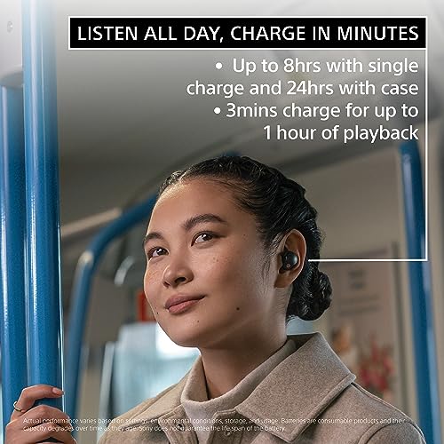 Sony WF-1000XM5 The Best Truly Wireless Bluetooth Noise Canceling Earbuds & in-Ear Headphones with Alexa Built-in, Black