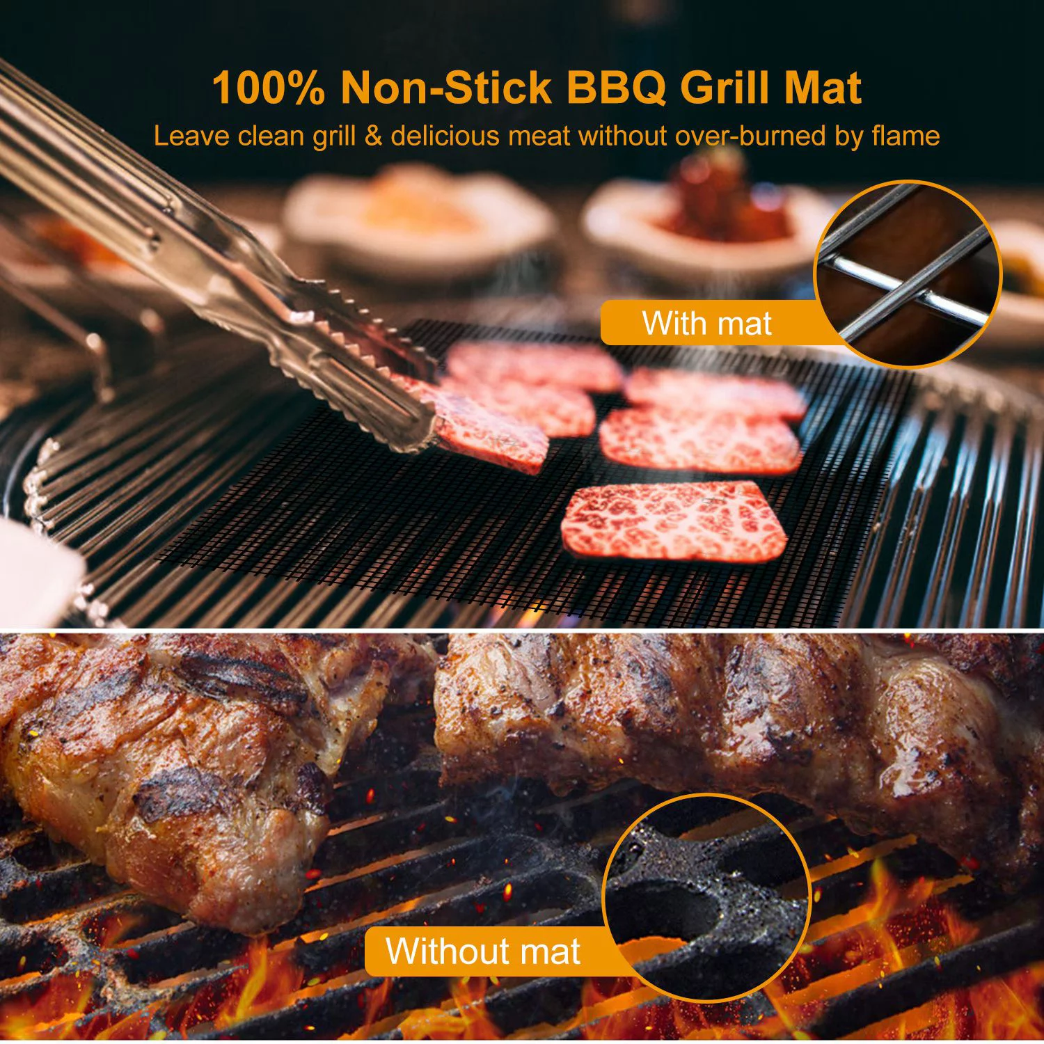iMounTEK Portable Charcoal Grill Foldable BBQ Suitcase Grill Shelf with BBQ Grill Mat Non-Stick Mesh Mat