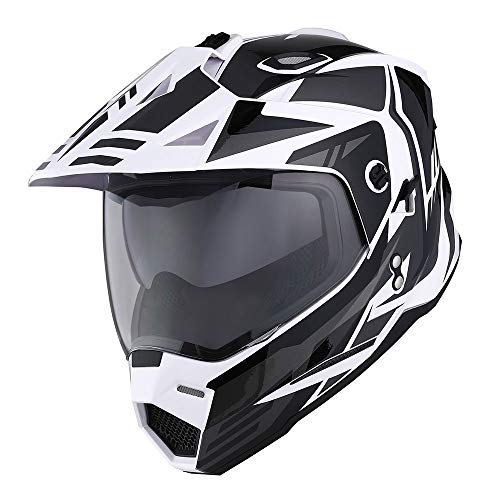 1Storm Dual Sport Motorcycle Motocross Off Road Full Face Helmet Dual Visor: HF802