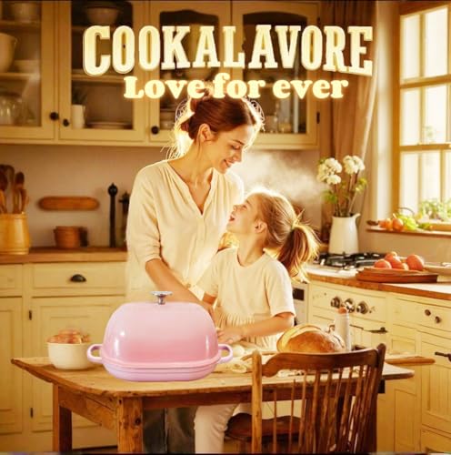 Cast Iron Dutch Oven,6 QT Bread Oven,Thick Enameled Loaf Pan with Lid,Bread Pans for Homemade Bread,14.5