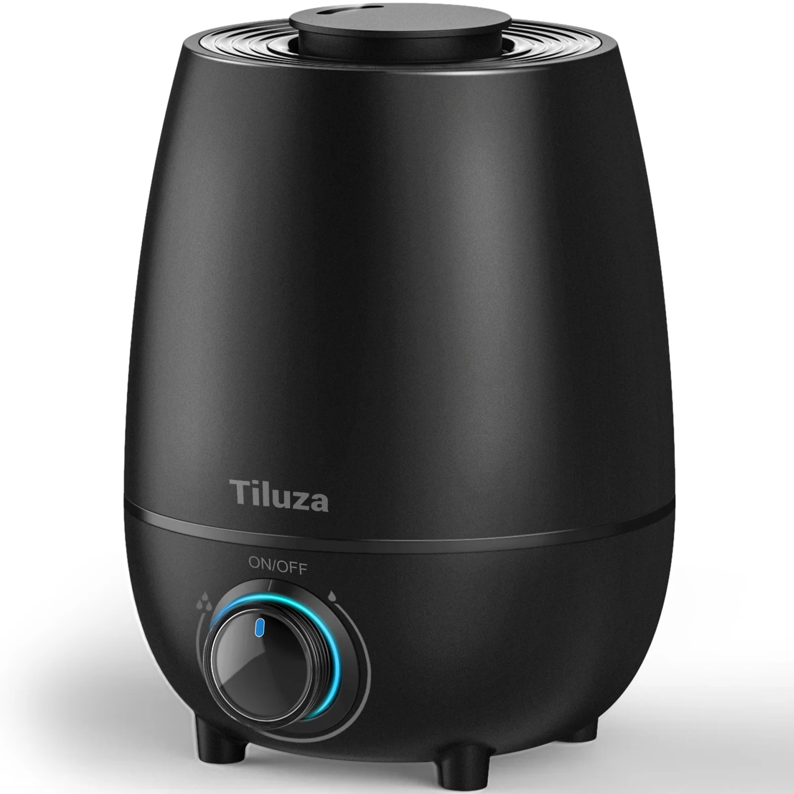 Tiluza Humidifiers for Bedroom, 3L Cool Mist Humidifier for Home Plant and Baby Nursery, Top Fill Quiet Ultrasonic Air Humidifier with 360° Nozzle, Auto Shut-Off, Filterless (Black)
