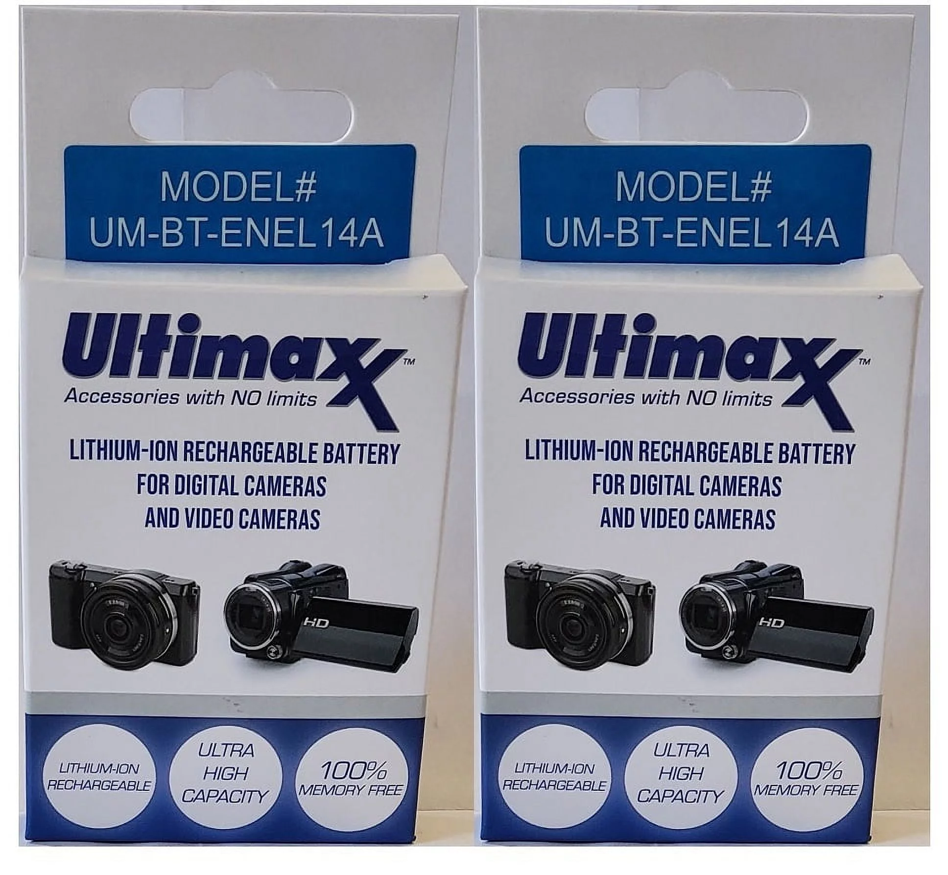 2-Pcs Hi Capacity EN-EL14a Battery For Nikon D5100 D5200 D5300 D5500 D3100 D3200 D3300 D3400 Df P7000 P7100 P7700 D7800