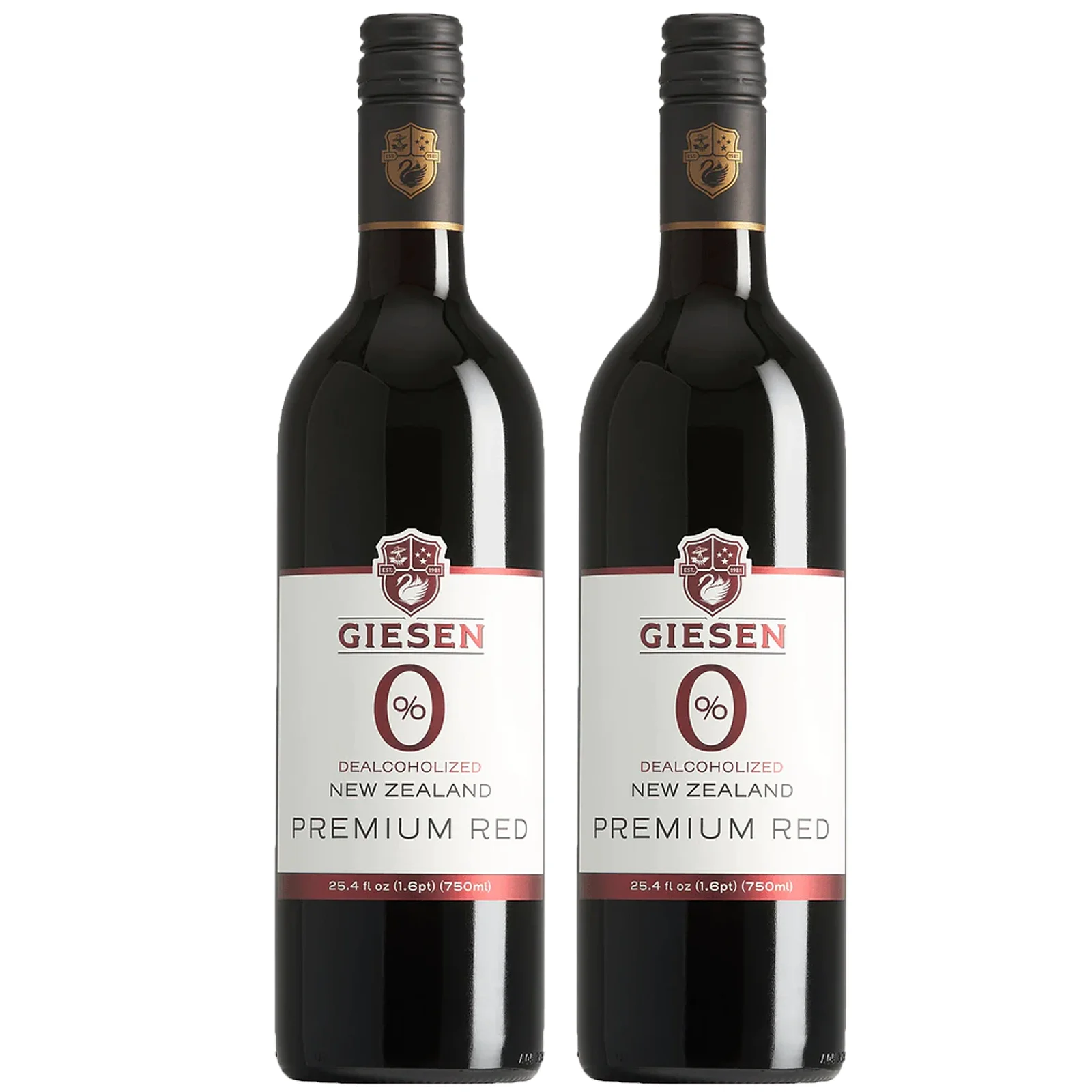 Giesen Non-Alcoholic Premium Merlot Cabernet Franc Red Blend - Premium Dealcoholized Red Wine from New Zealand | 2 PACK