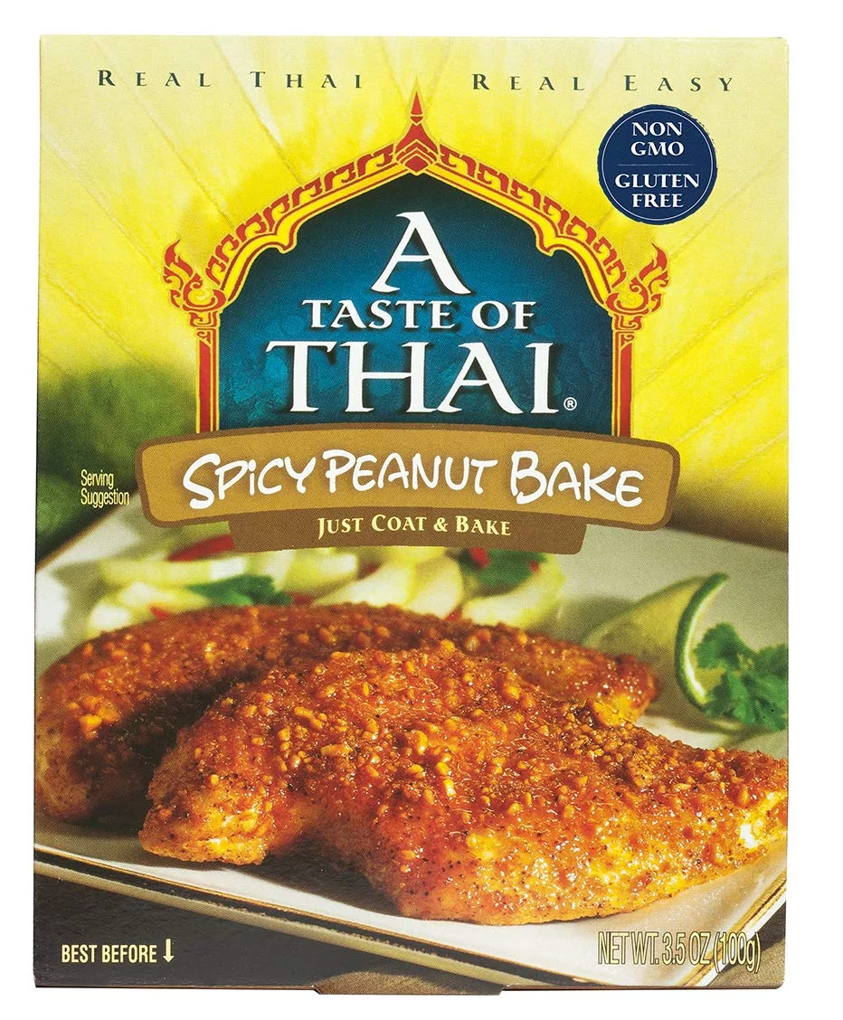 A Taste of Thai Spicy Peanut Bake - Irresistible 3.5oz Pack of 6 | Effortless Ready-to-Use Seasoned Coating for Mouthwatering Chicken, Fish, Meat & Veggies | Gluten-Free | Non-GMO | Trans Fat-Free