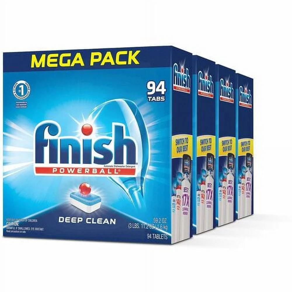 Finish Powerball Dishwasher Tabs - Tablet - Fresh Scent - 94 / Box - 4 / Carton - Multi | Bundle of 2 Cartons