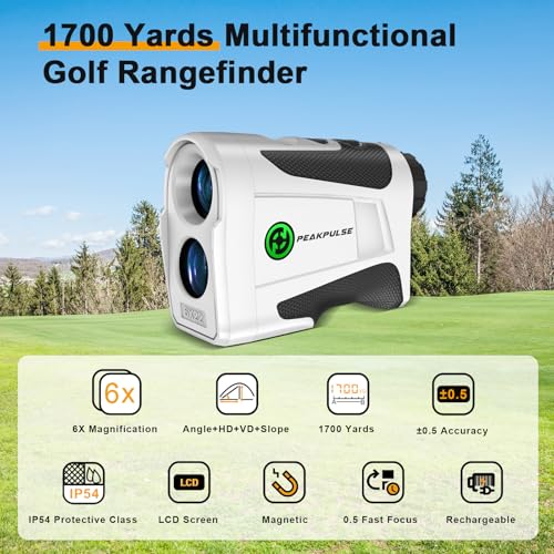 1200 1700 Yards Golf Rangefinder Slope Magnetic Rechargeable 6X Magnification Laser Distance Range Finders Flag Pole Locked Vibration Golfer Accessories
