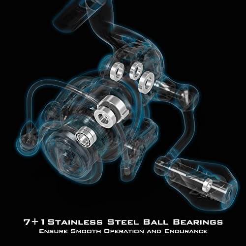KastKing Zephyr Spinning Reels – 7+1/6+1 BB – Carbon Fiber Drag – Stainless Steel Shaft – Aluminum & CNC Spool – Black/Green/Orange – Sizes 500/1000 SFS – Ultralight to Heavy-Duty