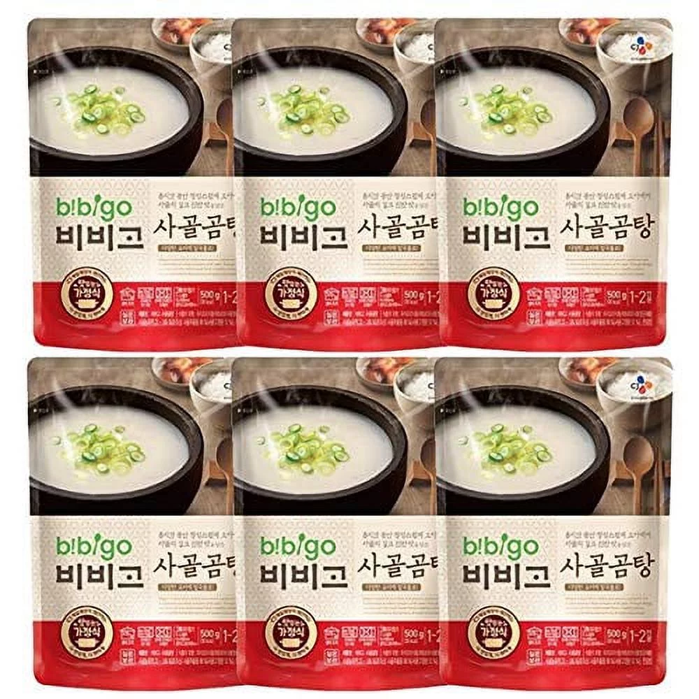 [ 6 Packs ] CJ Bibigo Korean Sagol Gomtang Beef Bone Flavored Soup 사골곰탕 500g