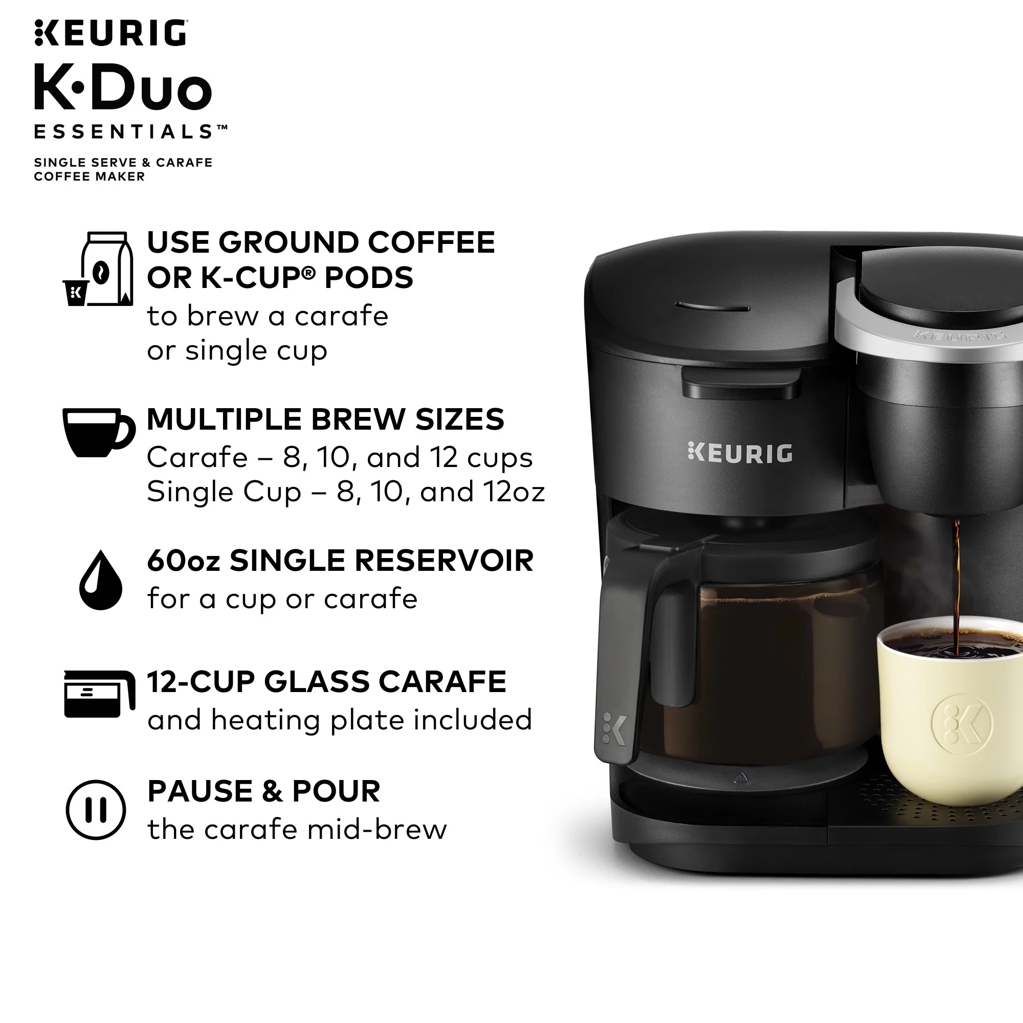Keurig K-Duo Essentials Single Serve & Carafe Coffee Maker