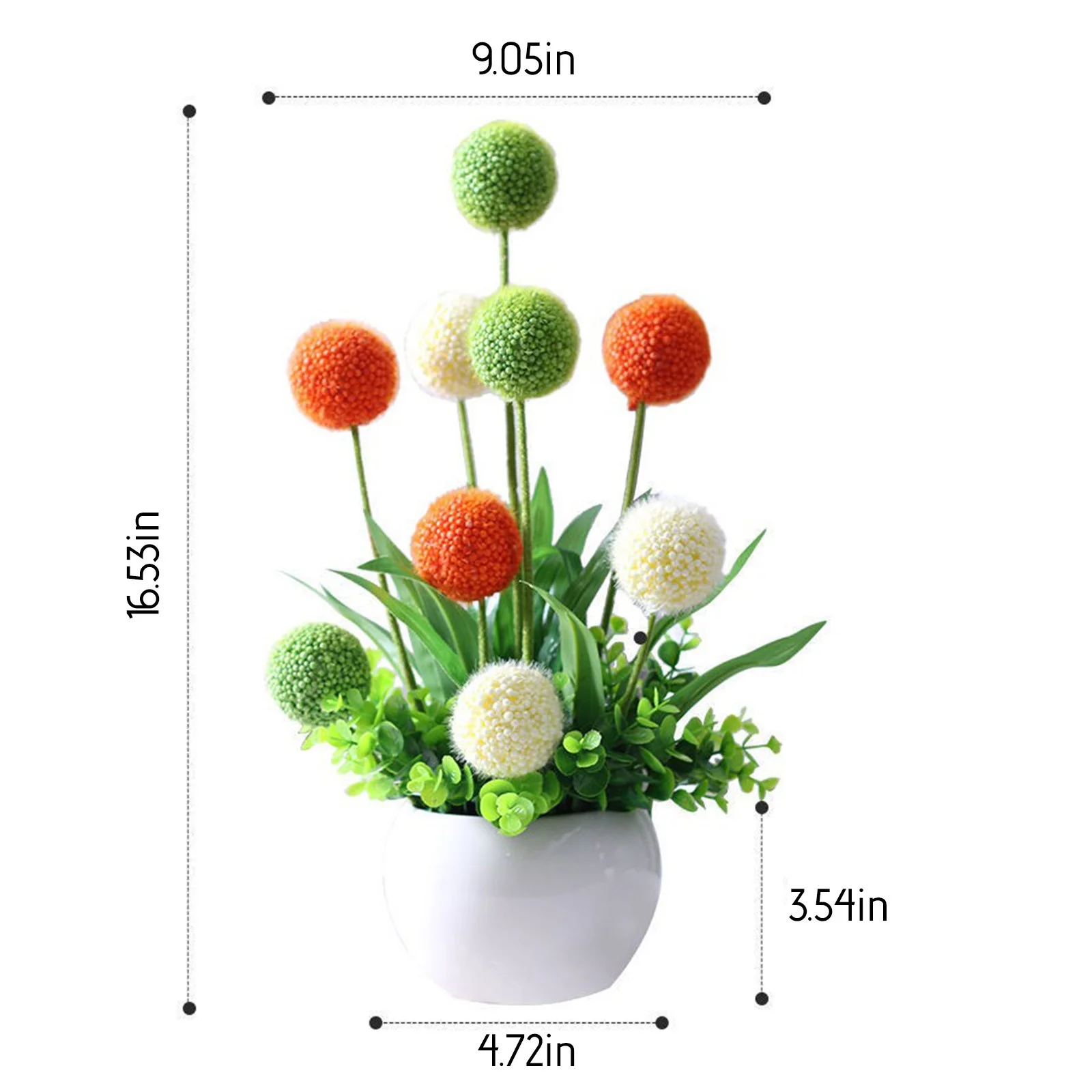 Colorful Artificial flower living room potted plant, Simulation Potted Plant A Spherical Plant Potted Plant That Brings Good Things