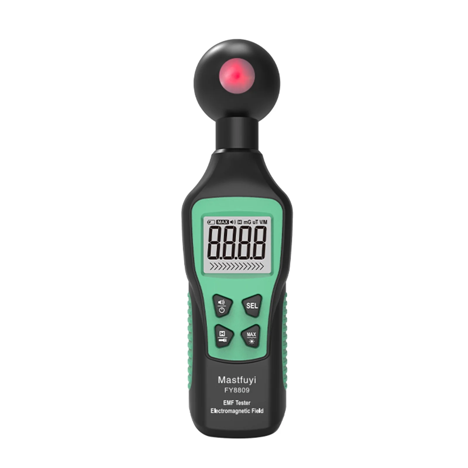 Mastfuyi FY8809 EMF Meter Digital Electromagnetic Field Tester Hand-held Electric Field Radiation Detector with Flashlight Sound- Alarm LCD Backlight Display for Office Home EMF Inspections