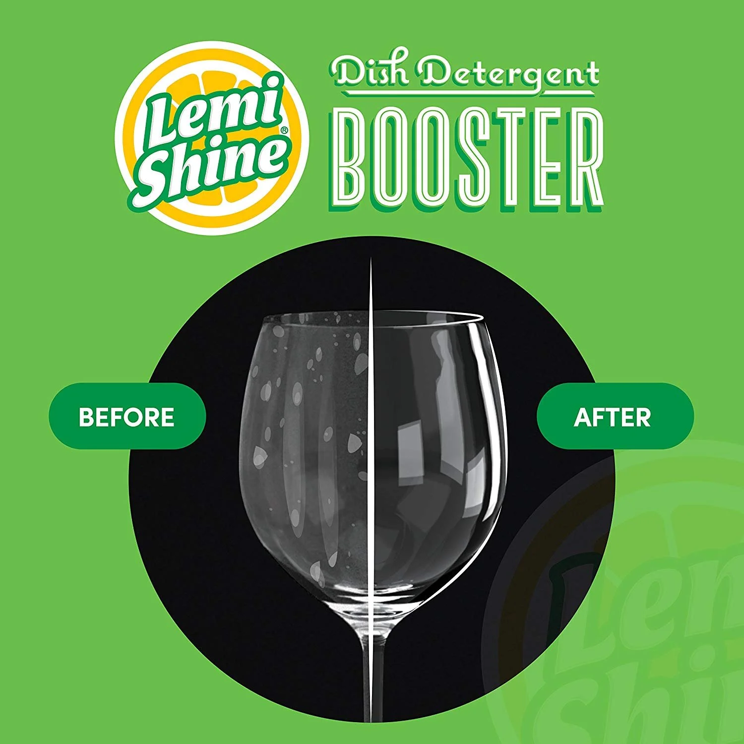 Lemi Shine Booster Dishwasher Detergent Additive 3-Pack 12 oz ea. Eliminates Tough Hard Water Stains on Dishes & Glassware Safe, Natural