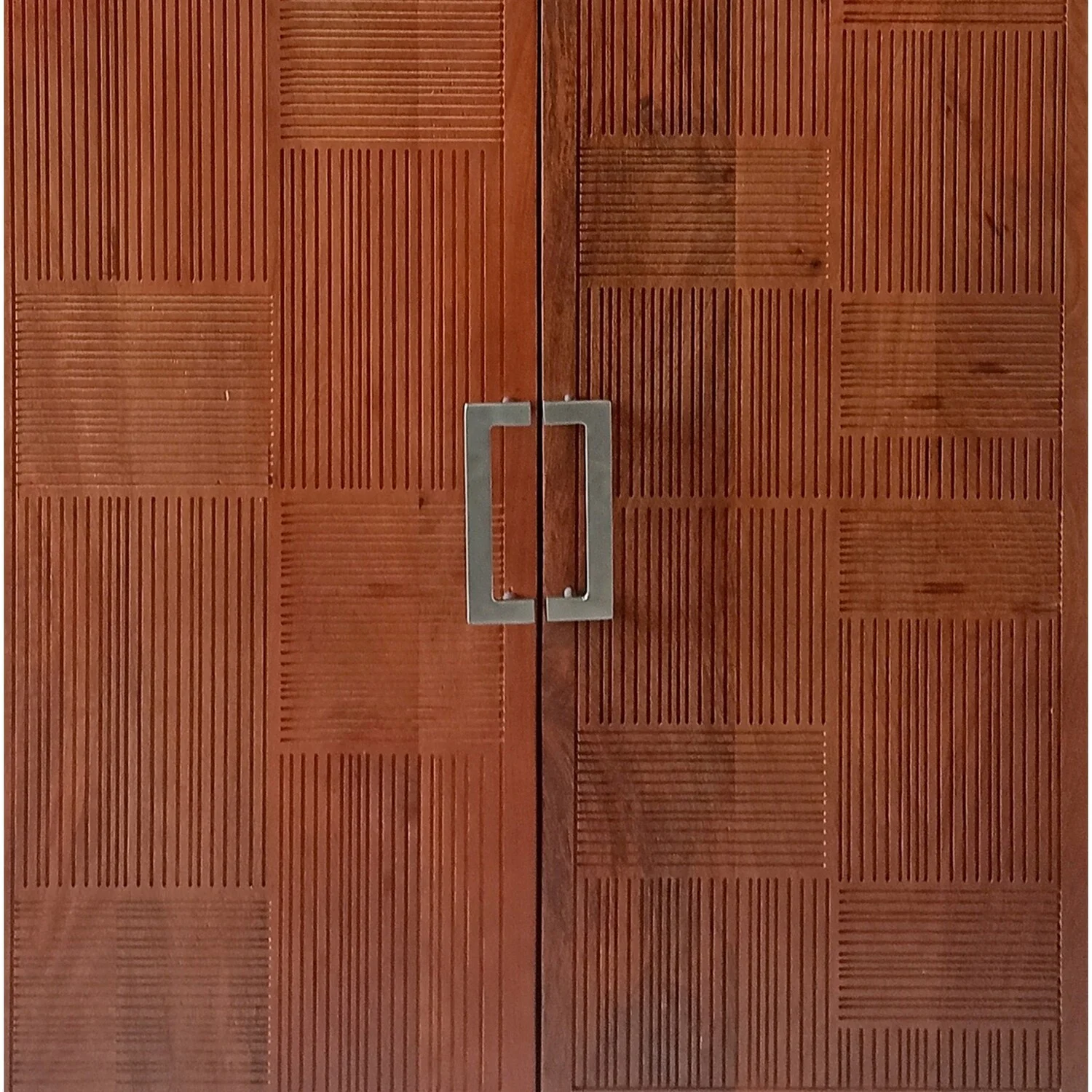 BenJara Manie 64 Inch Bar Cabinet with Inner Shelves, Mango Wood, Walnut Brown