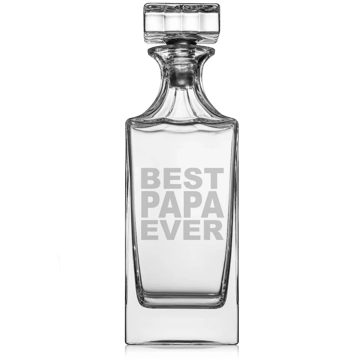 30 oz Glass Whiskey Decanter with Glass Stopper Gift BEST PAPA EVER