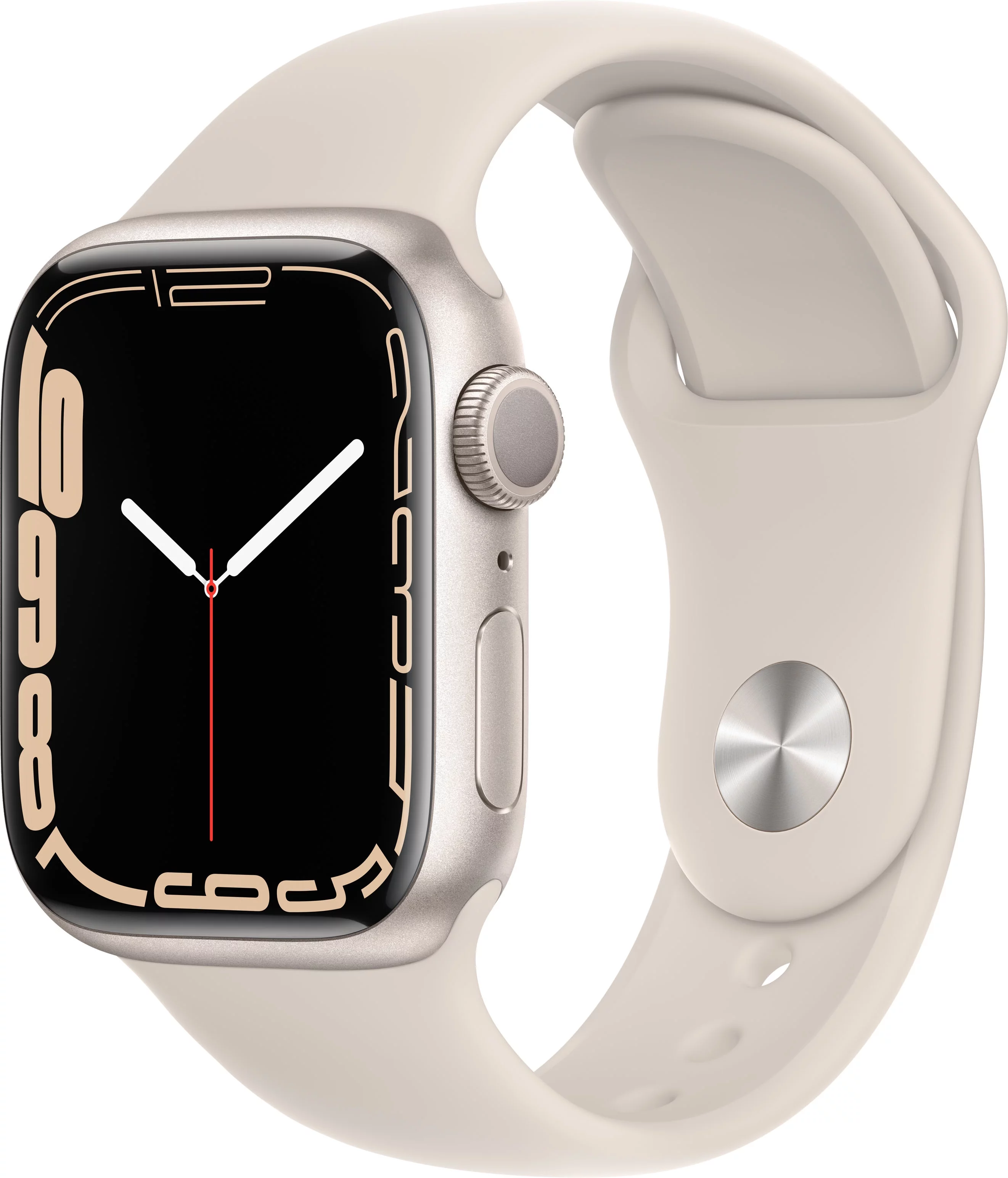 Restored Apple Watch Series 7 GPS - 41mm - Starlight Aluminum - Starlight gold case band (Refurbished)