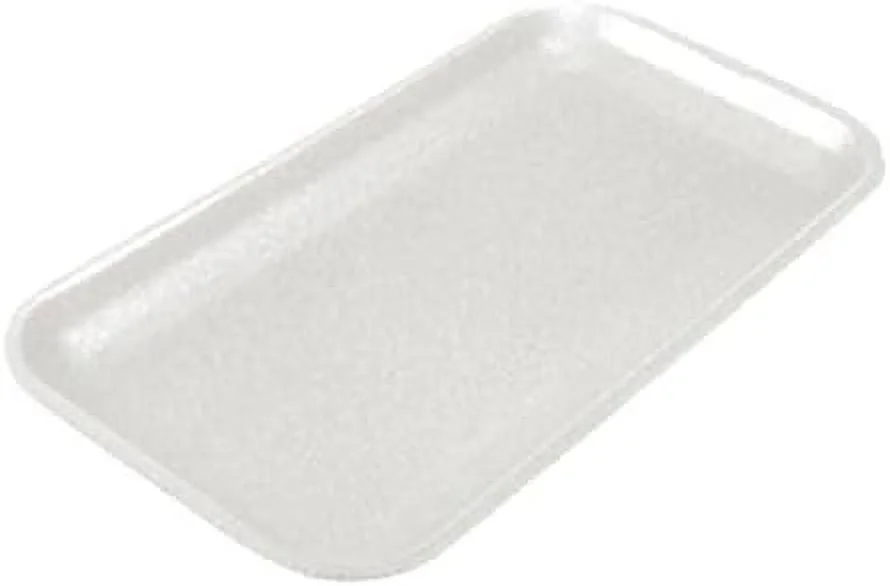 CKF 17SW, 17S White Foam Meat Trays, Disposable Standard Supermarket Meat Poultry Frozen Food Trays, 1000-Piece Bundle