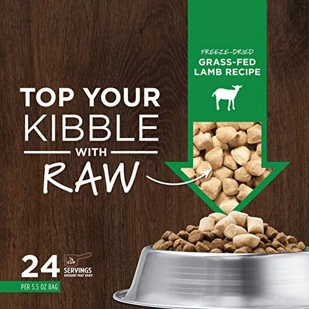 Freeze Dried Raw Boost Mixers Grain Free Grass Fed Lamb Recipe All Natural Dog Food Topper, 5.5 Oz. Bag