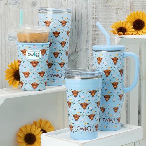 Swig Life 32oz Insulated Tumbler, Travel Coffee Tumbler with Lid, Cup Holder Friendly, Stainless Steel Travel Coffee Mug, Glitter Tumbler, Glitter Gifts (Confetti)