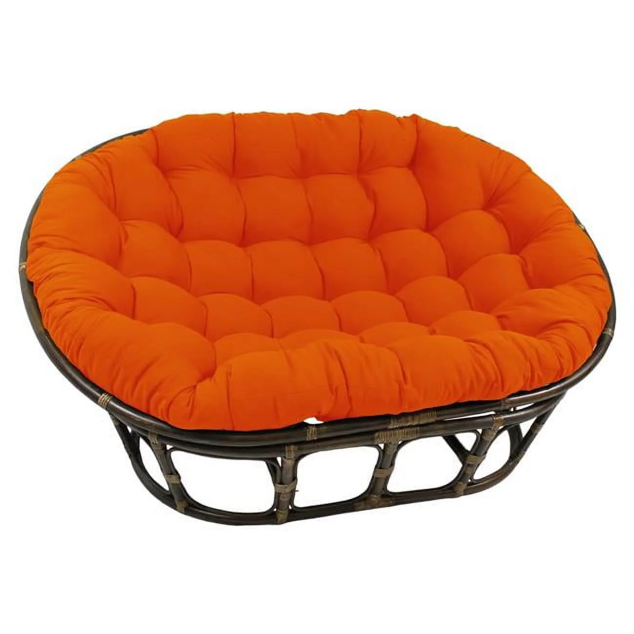Blazing Needles 93304-TW-TD 65 x 48 in. Solid Twill Double Papasan Cushion, Tangerine Dream