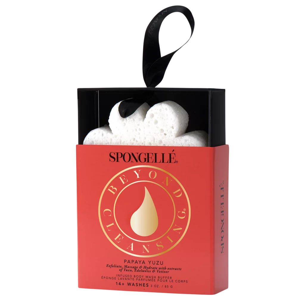 Spongelle Beyond Cleansing Boxed Flower Bath Sponge, Papaya Yuzu