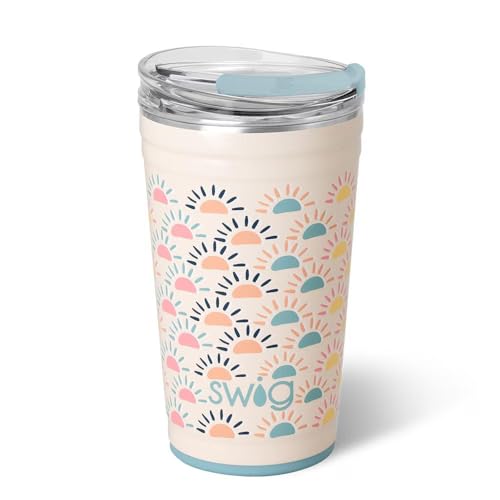 Swig Life 32oz Insulated Tumbler, Travel Coffee Tumbler with Lid, Cup Holder Friendly, Stainless Steel Travel Coffee Mug, Glitter Tumbler, Glitter Gifts (Confetti)