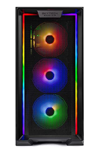 Skytech Azure Gaming PC Desktop, Ryzen 7 9700X 3.8 GHz (5.5GHz Turbo Boost), NVIDIA RTX 4060 8GB GDDR6, 2TB SSD, 32GB DDR5 RAM 6000 RGB, 650W Gold PSU, 360mm ARGB AIO, Wi-Fi, Win 11 Home