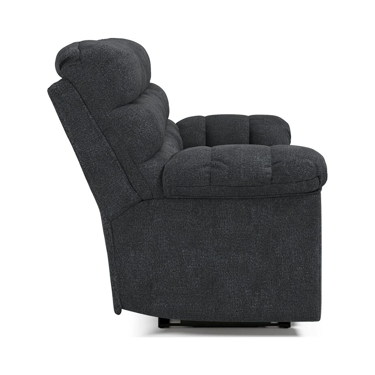 BenJara Sub 90 Inch Manual Recliner Sofa, Drop Down Table, Cupholders, Bluish Gray