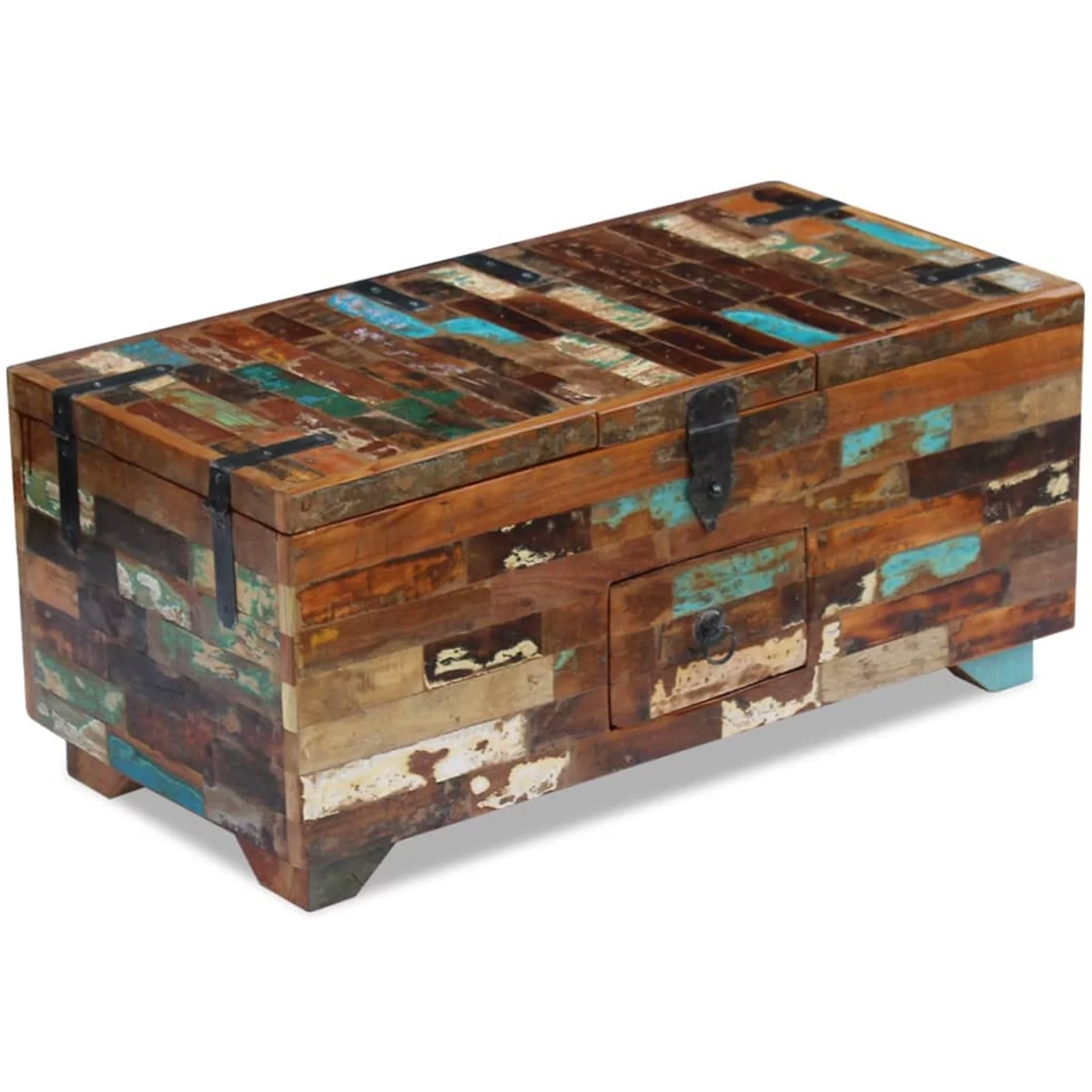 Anself Coffee Table Box Chest Solid Reclaimed Wood 31.5