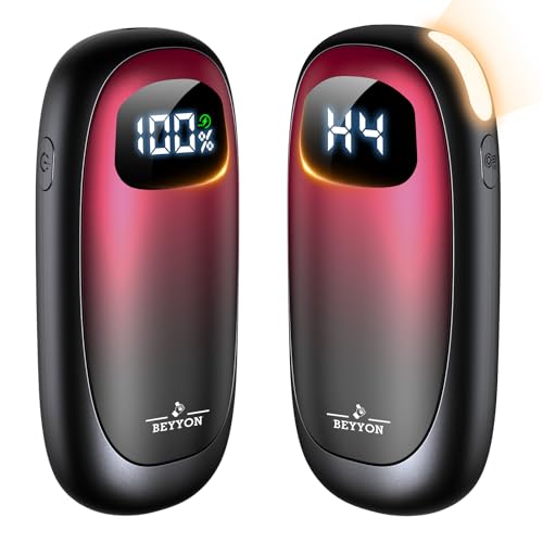 Hand Warmers Rechargeable-Electric Hand Warmers, Max 16 Hrs Warmth Up to 127℉, LED Display & Flashlight, Dual-Side Heating Portable Heater, Hunting Camping Essentials, Gifts for Men Women Raynauds
