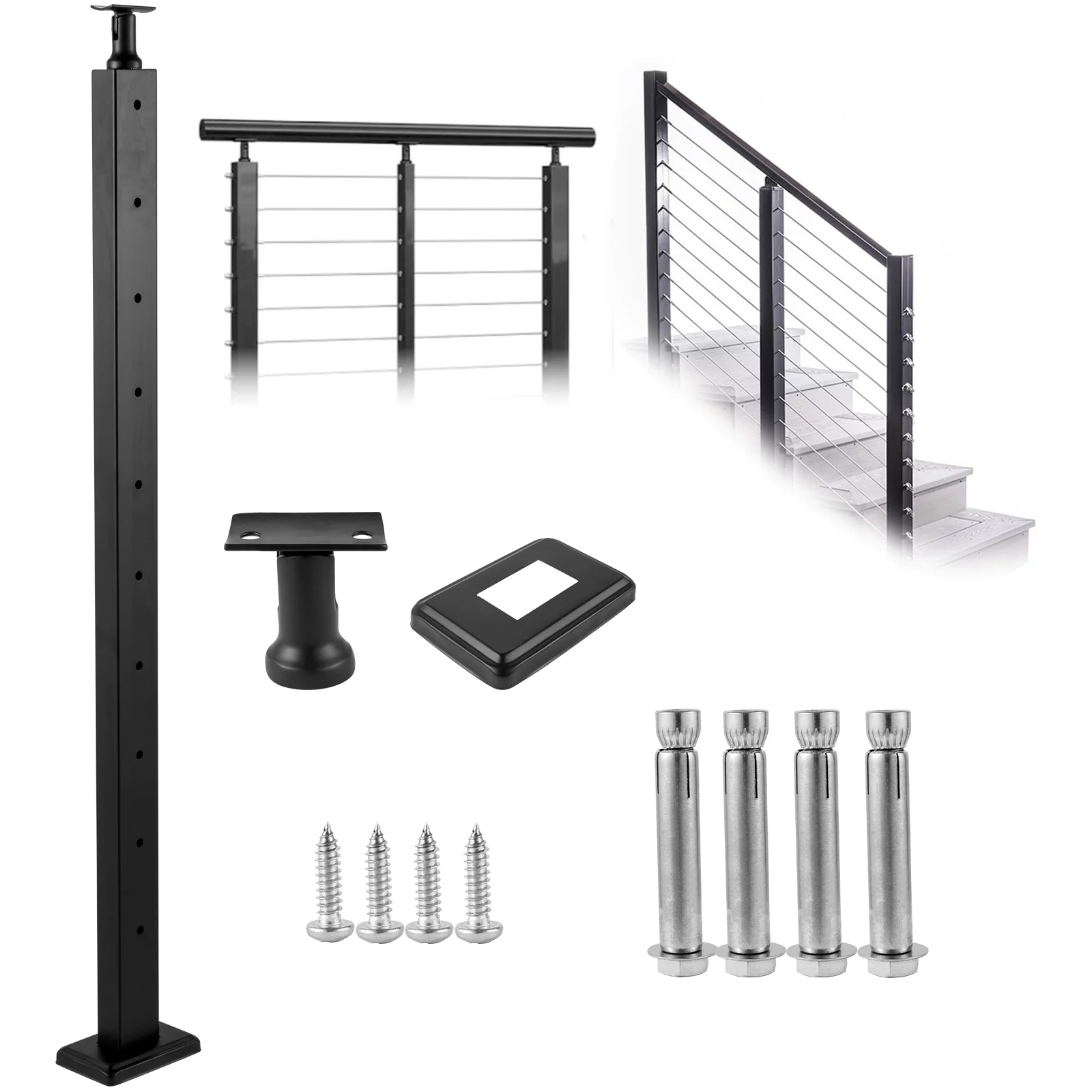 BENTISM Cable Railing Post Deck Railing 42x2x2