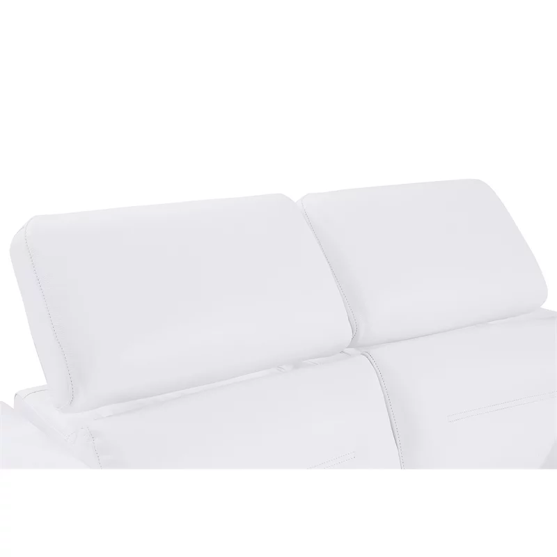 Titan Furnishings Italian Leather Sofa with Power Recliner in White