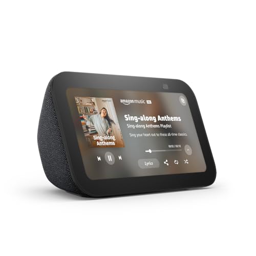 Amazon Echo Show 5 (newest model), Smart display with 2x the bass and clearer sound, Cloud Blue