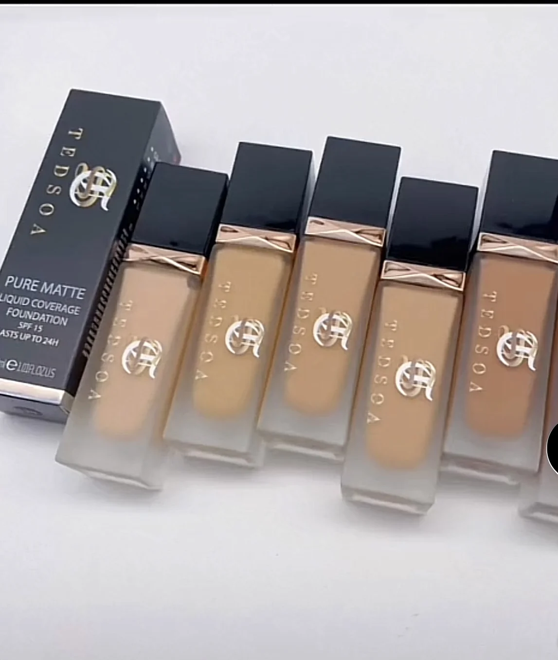 TEDSOA PURE MATTE LIQUID COVERAGE FOUNDATION SPF 15 LAST UP TO 24 HOURS OIL FREE,MATTIFYING,SHINE CONTROL,WATER-PROOF,HIGH COVERAGE