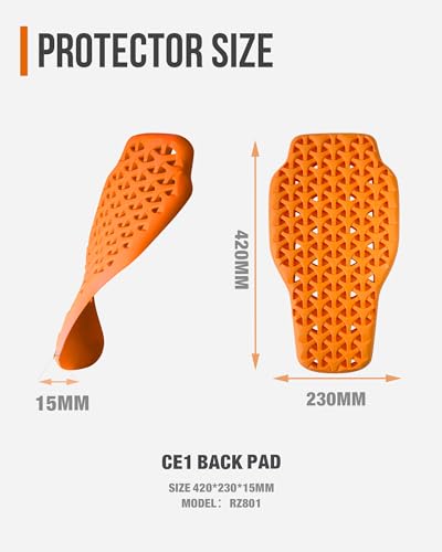 BORLENI CE Level 1 Back Armor Protection Pad Motorcycle Back Protector Sports Body Armor Motorcycle Jacket Replacement for Women and Men
