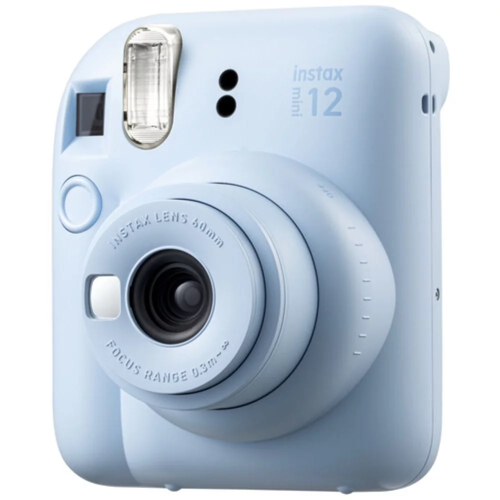 FUJIFILM INSTAX MINI 12 Instant Film Camera |Pastel Blue Bundled with INSTAX Mini Instant Film |20 Exposures +Camera Case + Batteries |4 Pack + Lens Cleaning Kit + Microfiber Cleaning Cloth (6 Items)