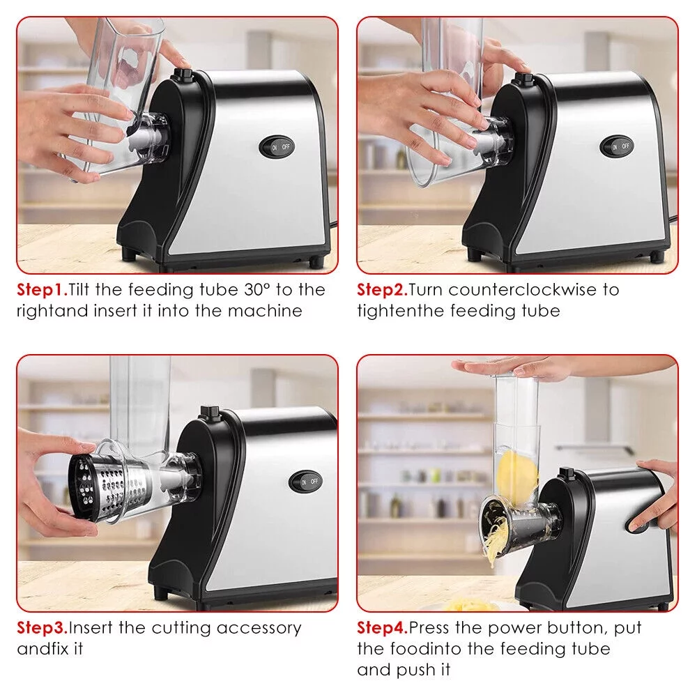 Jahy2Tech  Electric Cheese Grater, Salad Maker Electric Slicer Shredder, Graters, Chopper